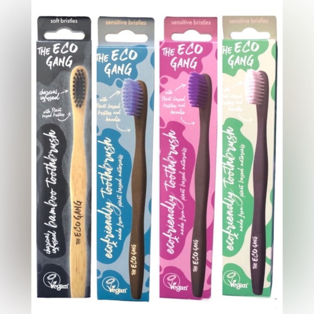 4pack Plant-based Eco friendly soft & sensitive bristle Toothbrushes new